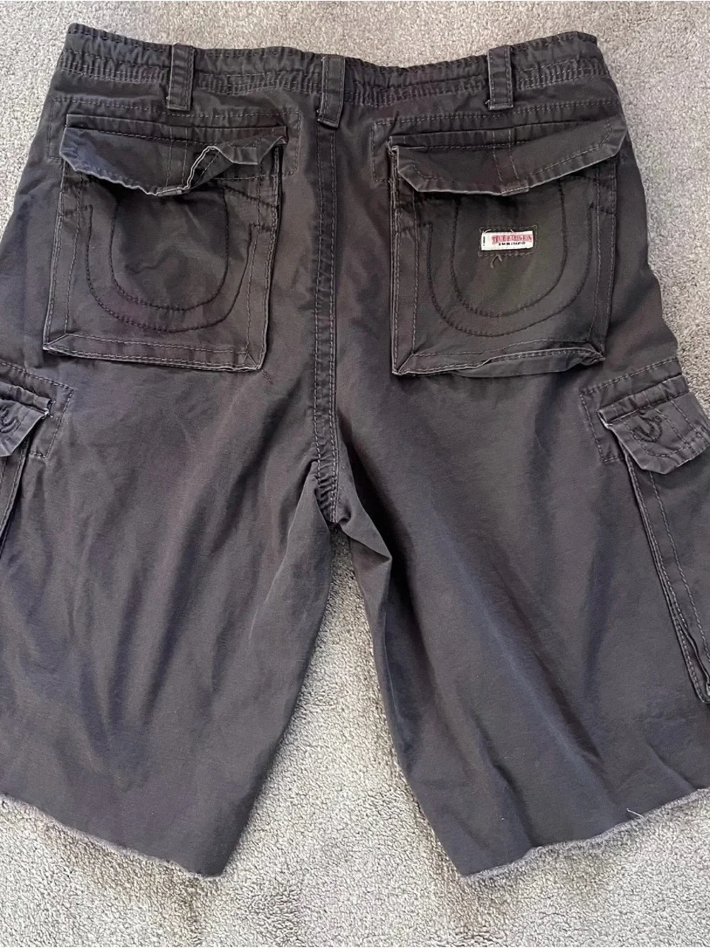 VTG True Religion Isaac Cargo Shorts Brown Tonal Y2K Baggy Mens (40) MAR841K33